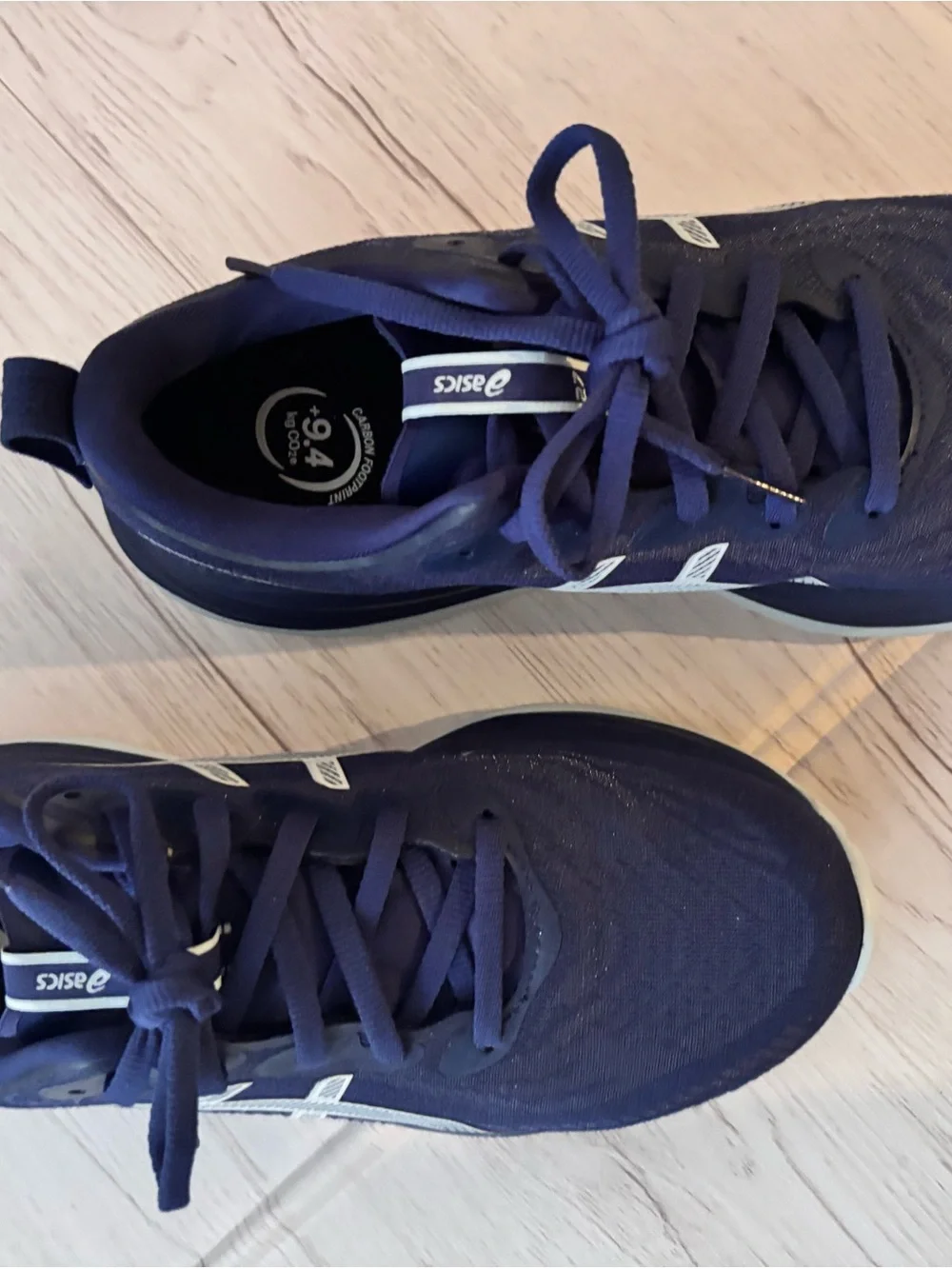 Asics Dark Blue Athletic Sneakers with White Soles